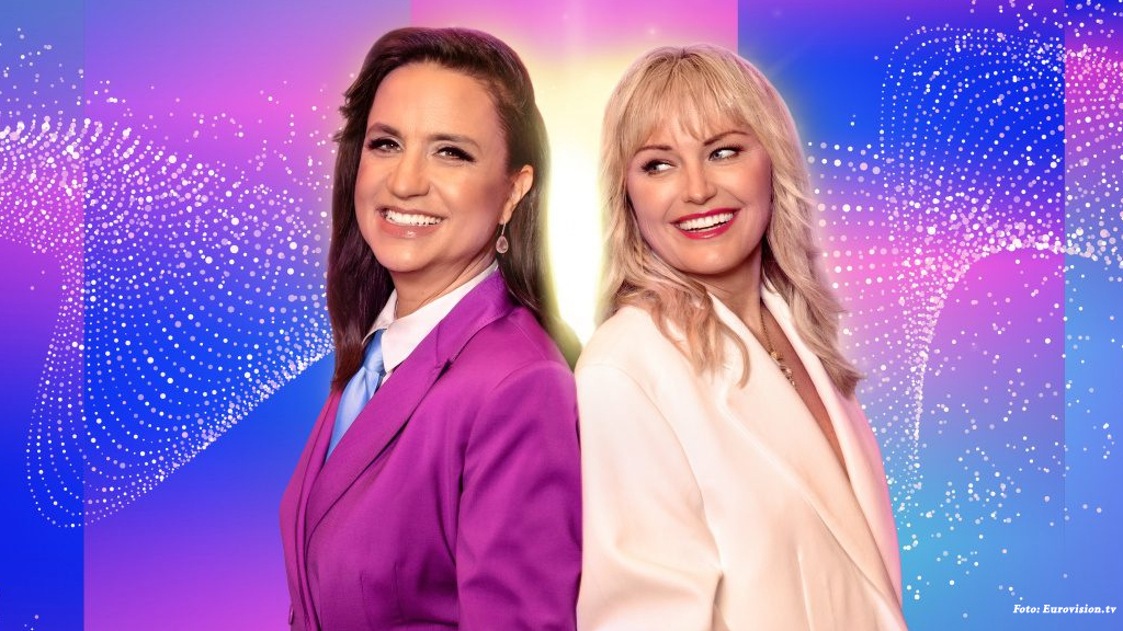 Petra Mede y Malin Åkerman conductoras de Eurovisión 2024